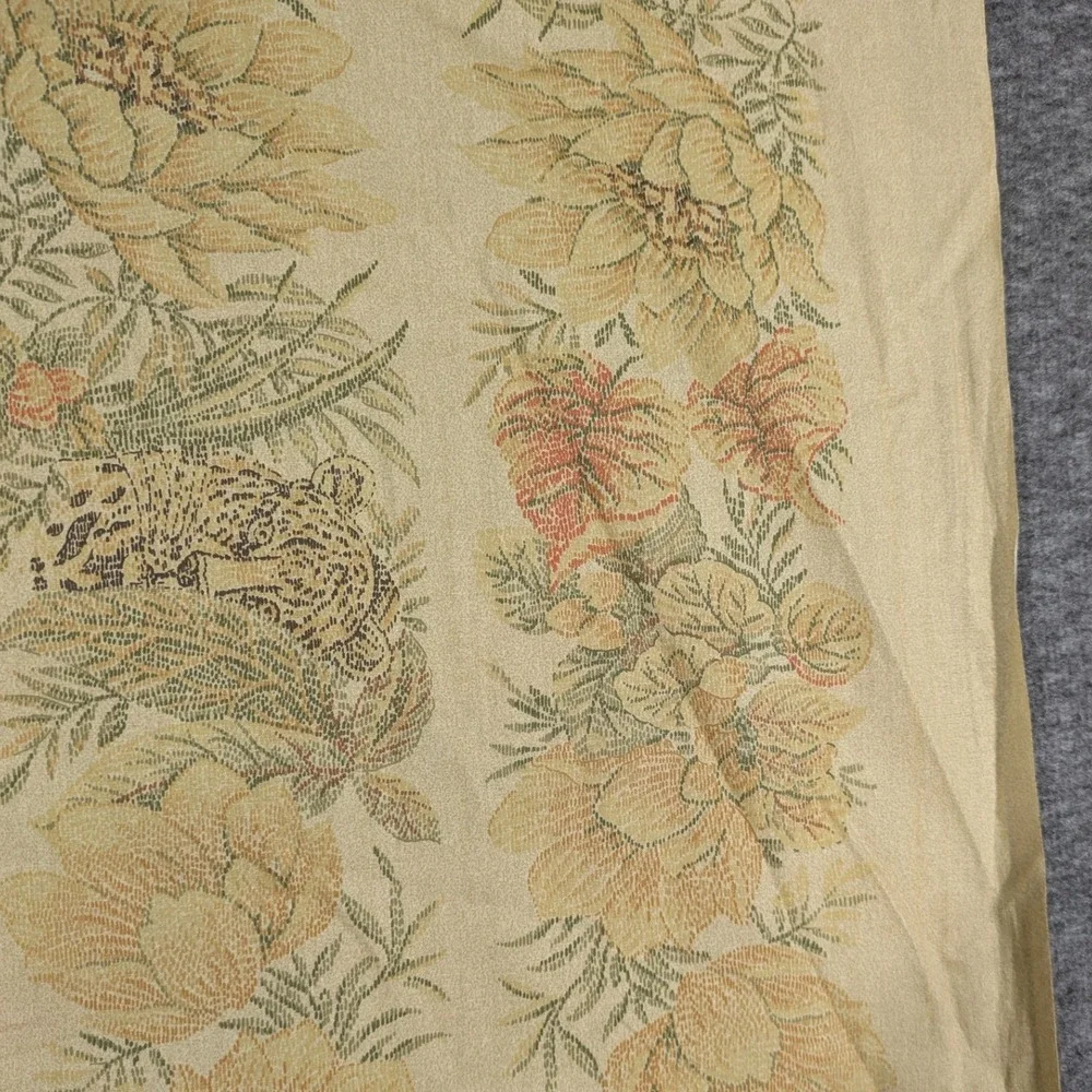 Vintage Gold Botanical Jungle Animal Print Lightweight Fabric 44